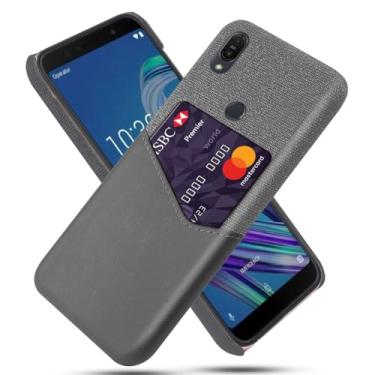 Imagem de Capa para ASUS Zenfone ZB602kl,Tela e tampa de couro PU,Antideslizante,360°cobertura completa à prova de choque com 1 slot de cartão atrás,Prevenção de queda-Gray