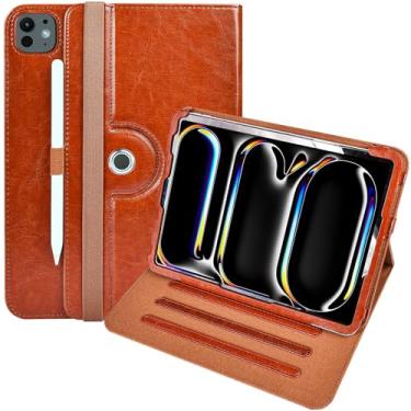 Imagem de E NET-CASE Capa para iPad Air de 13 polegadas (M2) 2024 e iPad Pro de 13 polegadas M4 2024 com alça de pulso/suporte de caneta para hibernar/despertar automático para iPad Pro 12.9 2022/2021/2020/2018