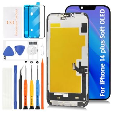 Imagem de Olivechard Tela LCD de substituição macia OLED 14 Plus para iPhone 14 Plus de 6,7 polegadas [OLED macio, NÃO LCD] Montagem de tela digitalizador sensível ao toque A2886 A2632 A2885 A2888 A2887 com