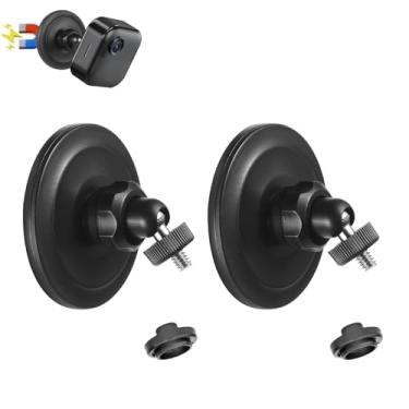Imagem de Pacote com 2 suportes de parede magnéticos compatíveis com Blink Outdoor 4 (4ª geração), Blink Outdoor 3/XT2/XT, Blink Mini – Suporte magnético sem perfuração ajustável de 360 graus para câmeras de