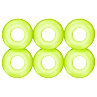 Imagem de Kit 6 Boia Neon Circular Colorida 60cm Infantil Piscina Praia Criança Redondo Brinquedo Inflável (Verde)