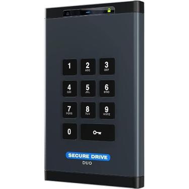 Imagem de SecureData SecureDrive DUO 500 GB Criptografado por Hardware USB 3.0 Ext Drive FIPS 140-2 Nível 3 Desbloqueio via teclado ou aplicativo de telefone, compatível com TAA, CJIS, HIPAA, CMMC, GDPR