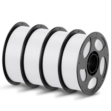 Imagem de ANYCUBIC Pacote De Filamentos Pla 1,75 Mm, Impressão 3D Rfid Com Precisão Dimensional +/- 0,02 Carretel Reutilizável 1 Kg (2,2 Lbs), 4 Kg, Branco