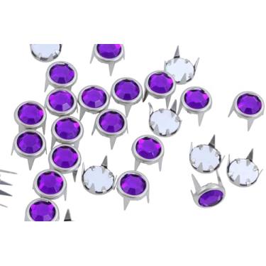 Imagem de 5 mm Ametista roxa CH05 Bedazzler Recargas de strass pré-definidas Gemagic Studs Nailheads em aros para embelezamentos de vestuário, trabalhos em couro, artesanato faça você mesmo, decorar sapatos,