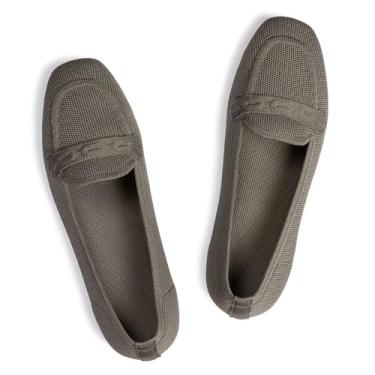 Imagem de Frank Mully Sapatos Femininos Mocassins Bico Quadrado Confortáveis Para Escritório, Calçados Fofos Dirigir E Caminhar, Verde, 8,5
