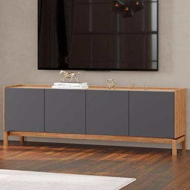 Imagem de Rack TV 50 Polegadas 180cm 2 Portas 2 Gavetas Soleil Tauari Grafite F07 - Mpozenato