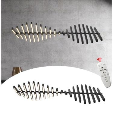 Imagem de Lustre De Led Moderno Minimalista 100W 3 Cores Com Controle