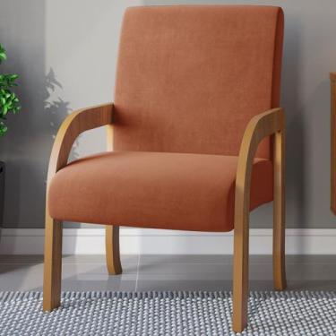 Imagem de Poltrona Veneza Mel/Veludo Terracota - Viero Móveis, Moderno, Vermelho