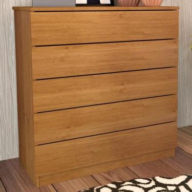 Imagem de Cômoda Dona Premium 5 Gavetas Cinamomo - Pnr Móveis, Marrom