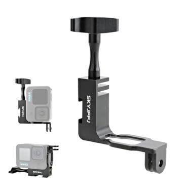 Imagem de SKYJFFJ Novo adaptador de suporte de alumínio de cotovelo vertical de 90 graus para GoPro Hero 13/12/11/10/9 preto
