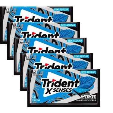 Imagem de Kit 5 Chiclete Trident Fresh Intense 8g com 5 Unidades
