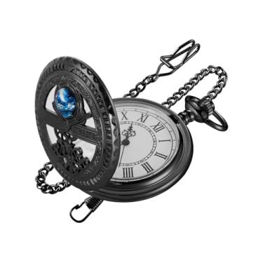 Imagem de Realpoo Relógio de bolso masculino de quartzo Three Small Gear, numerais arábicos, mostrador branco, relógio de bolso com corrente, CF-new21