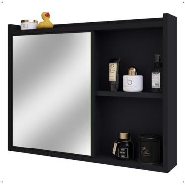 Imagem de Espelheira Armário Banheiro Suspenso com Espelho 1 Porta Prateleira Or