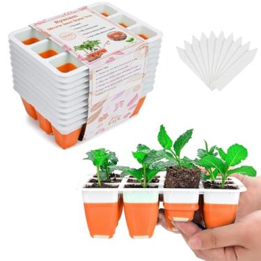 Imagem de Bandeja para iniciantes de sementes, kit reutilizável para iniciantes, bandejas de silicone para sementes de plantas, bandejas de sementes com células flexíveis pop-out, bandejas de germinação de
