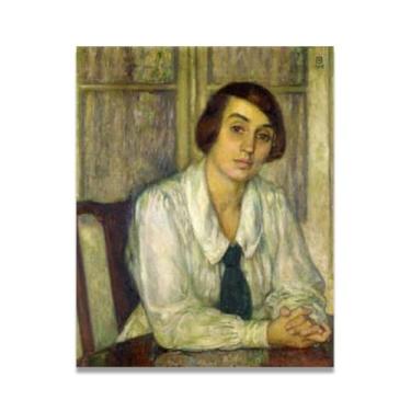 Imagem de LKXGRRSFG Seated With Her Hands On The TableThéo van Rysselberghe: Impressão em tela neoimpressionista belga chave 81,5 x 96 cm sem moldura