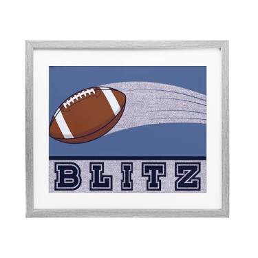 Imagem de Stupell Industries Impressão emoldurada cinza Blitz Vintage Football Under Glass, design por Marcus Prime, 13 x 16