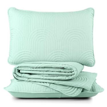 Imagem de Cobre Leito Queen Dupla Face Riviera Micropercal 200 Fios Verde - 3 Pe