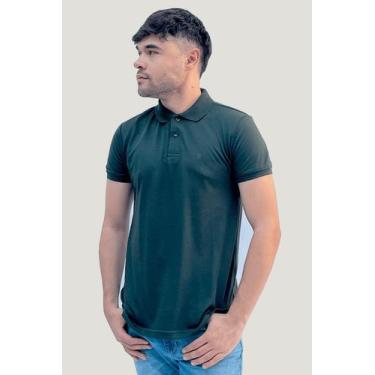 Imagem de Polo Masculina Piquet Básica Com Botões Polo Wear Verde Escuro, Verde 