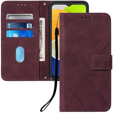 Imagem de Asdsinfor Capa flip para Moto Edge 60 Fusion 5G 2025 couro sintético carteira coldre com suporte para cartões fecho magnético à prova de choque Folio Protect Cover para Motorola Edge 60. WineRed YBS