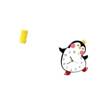 Imagem de Fenteer Vaso de Flores de Porcelana E Relógio de Parede de Madeira com Desenho de Pinguim, Combinação para Decoração de Mesa, Sala de Estar E Quarto, Ornament