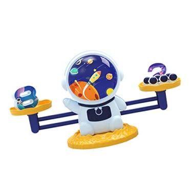 Imagem de ZJchao Conjunto de Equilíbrio de Espaço Amarelo Com Cartões de Pesos Brinquedos Numerados Kit de Brinquedos de Equilíbrio de Espaço para Crianças Aprendendo Matemática e Reconhecimento