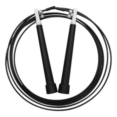 Imagem de IEUDNS Corda de pular rápida, ajustável, confortável, durável, fio de aço, corda de pular profissional para treinamento de boxe, Preto