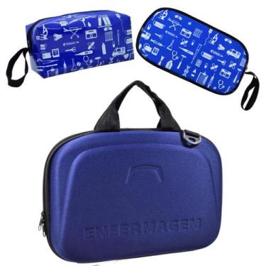 Imagem de Kit Maleta Bolsa Estagio Saude Case Esteto Aparelho - LOVE SAUDE, AZUL