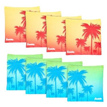 Imagem de Franklin Sports Bolsas Cornhole temáticas tropicais tamanho oficial - (8) bolsas de lona premium resistentes de 15 cm com costura dupla - Inclui estojo de transporte