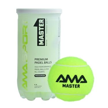 Imagem de AMA SPORT Bolas de padel 1 tubo de 2 bolas de tênis pressurizadas de padel atende aos padrões de competições e torneios adequados para qualquer superfície ou local (Mestre amarelo)