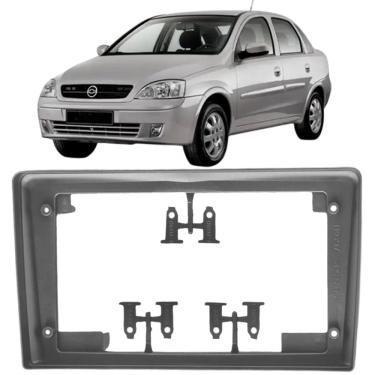 Imagem de Moldura 9 Polegadas Corsa Hatch Sedan 2002 à 2012 Grafite Painel Central Multimidia Som