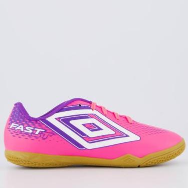 Imagem de Chuteira Umbro Fast II Futsal Juvenil Rosa, 36
