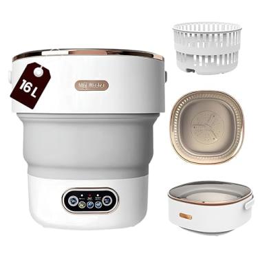 Imagem de Máquina de lavar portátil, mini máquina de lavar 16L com design dobrável, lavadora portátil para viagens, mini lavadora com 3 modos de limpeza, design compacto para roupas pequenas