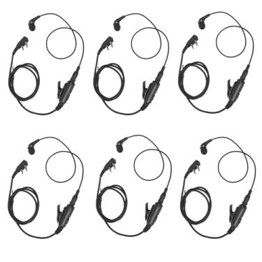 Imagem de Pdflie 2 fones de ouvido intra-auriculares K1 Walkie Talkie para fone de ouvido de 3,5 mm com microfone Ptt para rádio bidirecional Baofeng Kenwood Retevis uv5r rt21 rt22 bf-f8hp 888 (pacote com 6)