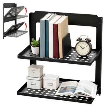 Imagem de Kytree Prateleira de metal dobrável de 2 camadas montada na parede