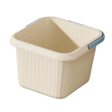 Imagem de KiBcsLic Bacia para banho de pés, leve, prática e multifuncional, com alça, para pedicure, uso doméstico, com pontos de massagem, Azul