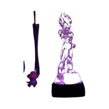 Imagem de Luminária LED Super Saiyan Goku Com Suporte De Acrílico, Decoração De 