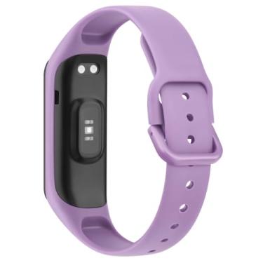 Imagem de Pulseira de silicone macio de substituição para Samsung Galaxy Fit 2, pulseira esportiva para Samsung Galaxy Fit 2, roxo claro, para Galaxy Fit 2