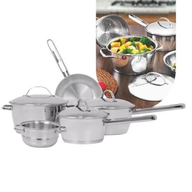 Imagem de Jogo de Panelas Tramontina Inox Allegra Fundo Triplo 5 Peças, Inox