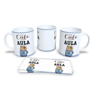 Imagem de Caneca de Cerâmica Branca com Ilustração de Urso Professor, 325ml, Design Artístico, Material Cerâmico Brilhante, Ideal para Bebidas Quentes, com Alça, Lavável em Lava-Louças (00015)