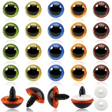 Imagem de TOAOB 20 peças de olhos de segurança de 31 mm para Amigurumis Olhos coloridos de crochê com arruelas Olhos de artesanato de plástico para fazer bonecas de animais de pelúcia DIY