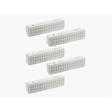 Imagem de 5 Luminarias De Emergencia 30leds 2w Com Botão De Teste