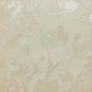 Imagem de Papel de Parede 10 METROS x 45CM Adesivo Autocolante para Sala Quarto Conveniente E Eficiente Elegante E Prático(Floral Bege)