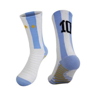 Imagem de Meias De Futebol Profissionais Masculinas Antiderrapantes Até O Joelho