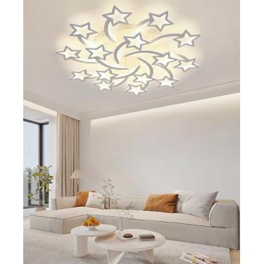 Imagem de Luminárias de teto LED modernas para quartos, lustre de teto preto com intensidade regulável e controle remoto, luminárias de embutir brancas, próximas ao teto, para estudos e escritórios (b