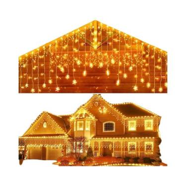 Imagem de Luzes De Natal LED Em Forma De Floco De Neve, Decoração De Cortina À P