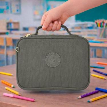 Imagem de Estojo Escolar Bolsinha Com Alça Box Jumbo Porta Lápis Organizador Elá