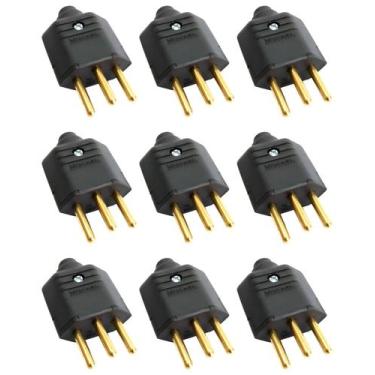 Imagem de 9 Plugue Macho 3 Pinos 10 A 2P+T MarGirius Preto