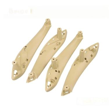 Imagem de 4 pçs preto/bege esquerda direita frente traseira interior do carro maçaneta da porta puxar guarnição capa Compatível com bmw f30 f31 f32 f33 f35 f36 f80(Beige Interior)