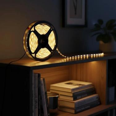 Imagem de Fita Led Amarela 3528 5M D Face Branco Quente 3000K