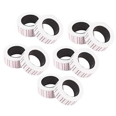 Imagem de AUNMAS Rolo de Etiquetas de Preço, Fabricante de Etiquetas de Impressão Transparente Com 10 Rolos para Preço de Varejo, Fácil de Usar para Supermercados e Pequenas Empresas (Branco)